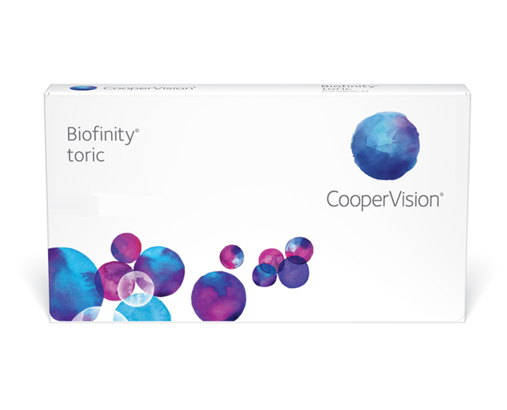 Envase de Biofinity Toric, presentación internacional